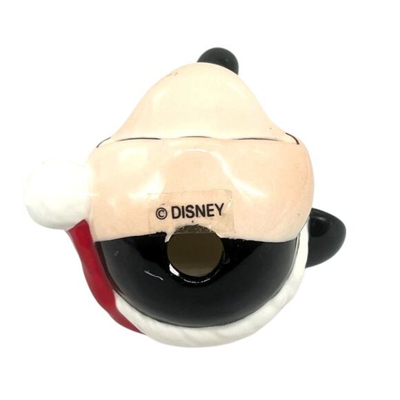 Disney Mickey Mouse Head Ceramic Santa Hat Christmas Ornament 3"x3" CL59 - Picture 5 of 5